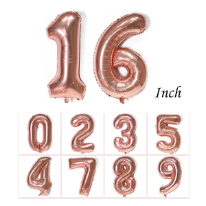ลูกโป่งฟอยล์ทรงกลมขนาด16นิ้วลูกโป่งฟอยล์ฟิล์มอลูมิเนียมดิจิทัล0123456789สำหรับงานเลี้ยงวันเกิด - Product Image 5