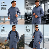 Ensemble short à capuche pour homme, tenue d'entraînement légère, vêtements de sport décontractés, respirants et extensibles pour la course à pied, la salle de sport et les activités de plein air