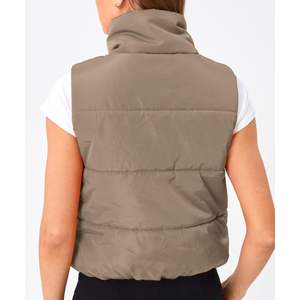 Gilet en duvet de laine d'hiver pour femmes à la mode reine taille sans manches avec col montant chaud léger longue longueur vêtements d'extérieur - Product Image 5