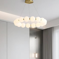 Lustres suspendus LED de taille moyenne en fer de style nordique moderne pour chambre à coucher, salle à manger, salon