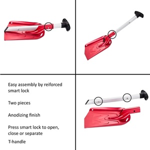 Pelle à neige en aluminium de qualité supérieure - Lame carrée rétractable et réglable (27 cm) - Utilisation d'urgence - Marque <span class=keywords><strong>Wolin</strong></span> - Product Image 6