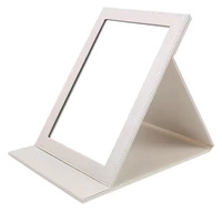 Miroir pliable en cuir bord complet Portable étudiant Style princesse miroir d'habillage haute définition Durable Anti-chute Ultra-clair