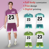 Maillots de football d'été personnalisés en gros pour adultes, ensemble de maillots de sport pour équipes et clubs, uniformes d'entraînement imprimés, kits de football unisexes