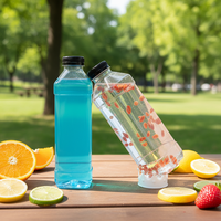 Bouteille en plastique vide de 1000 ml avec bouchon à vis carré pour jus frais, eau et boissons – Vente en gros OEM/ODM à prix abordable