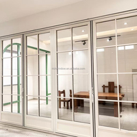 Porte de salle de bain intérieure en alliage d'aluminium haute sécurité, verre rétro arqué, double verrouillage dissimulé, rupture de pont thermique, étanche