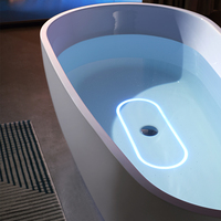 Meuble de salle de bain moderne Baignoire autoportante à remous Baignoire en acrylique design avec lumière LED