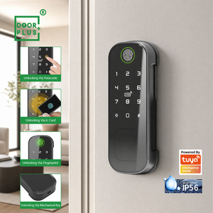 Cerradura Inteligente Doorplus con Wifi, Sin Orificios, Electrónica, con Huella Dactilar y Código, TUYA R9-201, para Puerta de Madera - Product Image 3