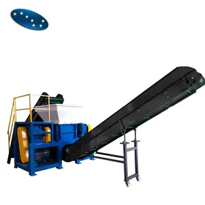 Waste Plastic Used Rubber Tires Recycling Machines Double Shaft Shredder