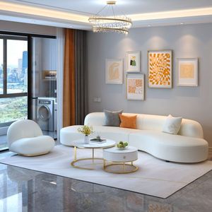 ชุดโซฟาโค้งแบบโมดูลาร์ Love Zone ดีไซน์ทันสมัย ปรับแต่งได้ หุ้มด้วยหนัง PU บรรจุฟองน้ำ เฟอร์นิเจอร์ห้องนั่งเล่น 3-5 ที่นั่ง - Product Image 6