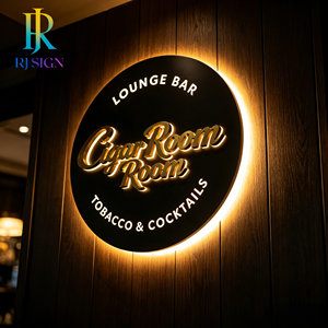 Wall Mounted Circular Metal Backlit Signage LED Halo Lit 3D <strong>Letters</strong> <strong>for</strong> Boutique <strong>Cake</strong> bar Shop Store Commercial Wall Logo Sign - Product Image 2
