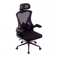 Chaise de bureau ergonomique contemporaine pivotante en maille à dossier haut, chaise de direction moderne réglable en hauteur avec accoudoirs relevables