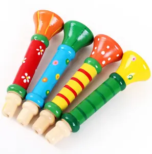 Wooden Trumpet Hooter Bugle toddlers early education learning toy