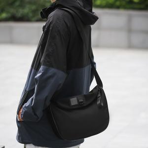 WePower Simple <b>Crossbody</b> Bag Large Nylon Lightweight Everyday Commuter Bag for <b>Men</b> Women Solid Color Black Gray Brown - Product Image 4