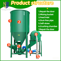 Broyeur-Mélangeur Vertical d'Aliments pour Petits Animaux et Volailles à Usage Agricole / Machine de Concassage et de Mélange de Grains