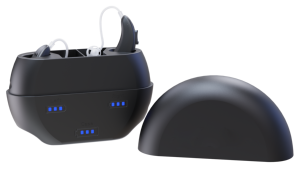 Étui de recharge portable écologique Vigor Classe II pour aides auditives BTE à conduction ouverte - Product Image 2