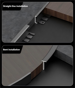 Garniture <span class=keywords><strong>de</strong></span> bord en <span class=keywords><strong>métal</strong></span> pliable en forme <span class=keywords><strong>de</strong></span> F pour carreaux incurvés et bords <span class=keywords><strong>de</strong></span> sol-Moulage <span class=keywords><strong>de</strong></span> <span class=keywords><strong>transition</strong></span> <span class=keywords><strong>de</strong></span> sol - Product Image 5