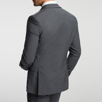 Costume 3 Pièces Slim Gris en Laine pour Homme Robes de Mariée d'Affaires Exquises avec Blazer Imperméable Veste Homme Costume