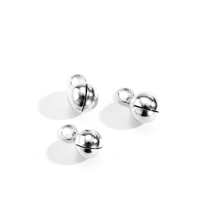 Qunlvsheng S925 Sterling Silver Ringing <b>Bell</b> Pendant Charm Round Plain Silver Jewelry Findings - Product Image 5