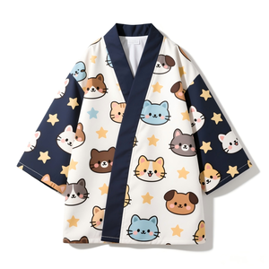 Kimono Tradicional Japonés para Hombre, con Patrón Tradicional Japonés, Cosplay <span class=keywords><strong>Haori</strong></span>, Cárdigan para <span class=keywords><strong>Mujer</strong></span>, Yukata, Bata de Verano, HAPPI - Product Image 1