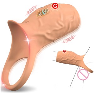Vibrating penis sleeve prostate massager, male gay sex aid, masturbator, male <b>exercise</b> desensitization and sperm lock sleeve - Product Image 4
