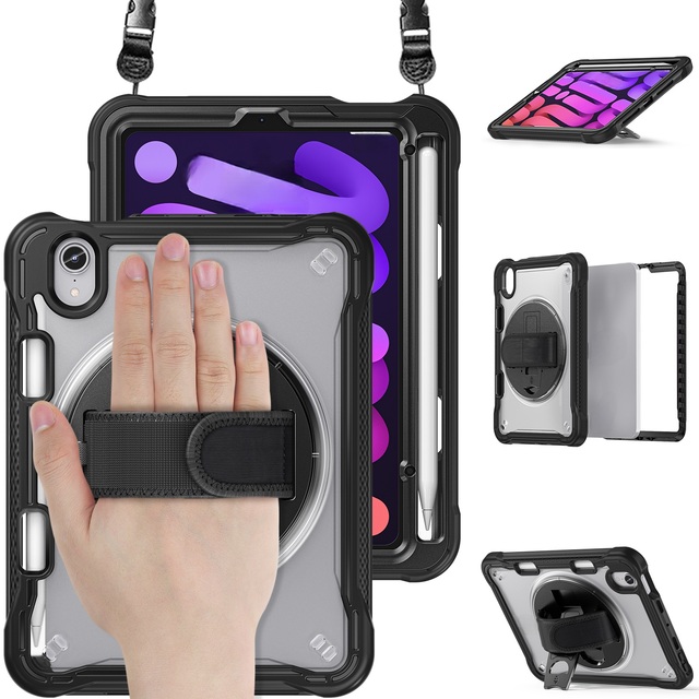 Premium Shockproof PC TPU Tablet Cover Case Heavy Duty Defender Tablet Case With 360 Rotatable Kickstand