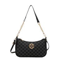 Sac à main de niche pour femme, léger, à porter sous le bras, sac à bandoulière tendance, style Instagram, avec petites chaînes et deux fermetures éclair, idéal pour les tenues habillées