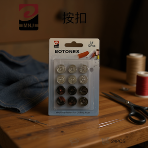 Pulsanti Mnj 3 #   12 fermagli a scatto in metallo per la riparazione di indumenti - Product Image 3