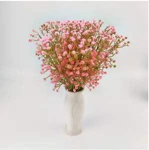 Bouquet de fleurs artificielles en soie naturelle pour le Nouvel An chinois et les mariages, motif Gypsophile, design à 2 branches, vente chaude - Product Image 1