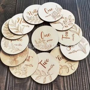 Plaque commémorative en bois pour bébé, plaque en bois pour photos de jalons mensuels de l'enfant, panneau mensuel pour nouveau-né à faire soi-même, plaque en bois pour la maison - Product Image 1