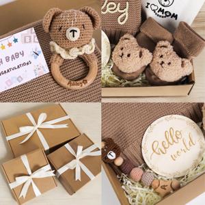 Kaiyue Coffret cadeau personnalisé pour nouveau-né Crochet Animal Hochet Chaîne Gravure de nom Cadeau unique de douche de bébé Coffret cadeau pour nouveau bébé - Product Image 3