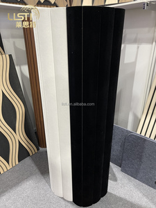 Panneau mural flexible en MDF recouvert de suède, à lattes en <span class=keywords><strong>bois</strong></span>, pour revêtement mural décoratif courbé, type tambour, <span class=keywords><strong>vertical</strong></span> et roulant - Product Image 1