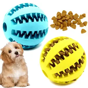 Juguetes para mascotas de Limpieza de dientes indestructibles personalizados, goma Natural duradera, chirriante, para compartir comida, juguete para masticar perros