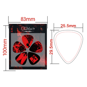 2025 Giá Rẻ Nhất Máu Đỏ Lửa Phong Cách Chuyên Ngành Ban Nhạc Logo Thiết Kế Riêng Tùy Chỉnh Màu Sắc In Điện Guitar Chọn Tấm Bán Buôn - Product Image 5