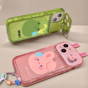 Custodia per telefono antiurto con <span class=keywords><strong>specchio</strong></span> <span class=keywords><strong>a</strong></span> ribalta e ciondolo <span class=keywords><strong>a</strong></span> forma di simpatico rana dei cartoni animati per <span class=keywords><strong>iPhone</strong></span> X XR <span class=keywords><strong>11</strong></span> 12 13 14 15 Plus 16 17 Pro Max - Product Image 5