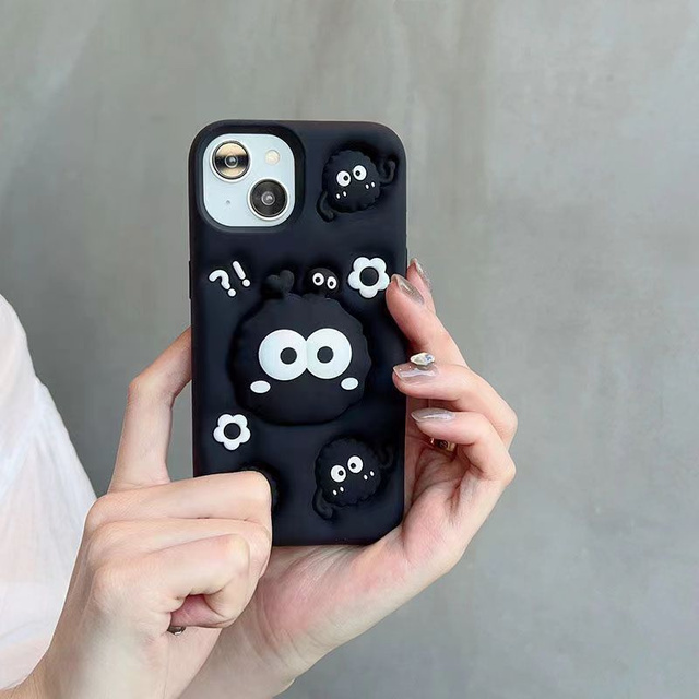 Phone Case with Holder Cute Design Style 3D Cartoon Soft TPU Silicone Mobile Phone Cases for iPhone 17 16 15 14 13 12 Pro Max
