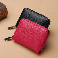 Dompet Kulit Asli Wanita Grosir Ukuran Kecil, Dompet Koin RFID, Penjepit Uang, Banyak Slot Kartu, Dompet Wanita Model Pendek, Harga Murah