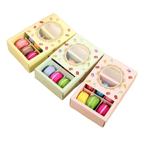 Boîte d'emballage pour macarons en gros, boîte d'emballage pour pâtisserie, dessert, nourriture, boîte à glissière en papier