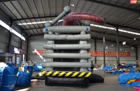 Château gonflable commercial pour enfants, grand toboggan et dinosaure, en PVC, avec souffleur intégré