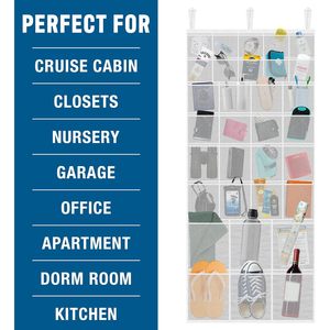 Organisateur de porte en maille grande taille avec 34 poches, rangement suspendu pour croisière et maison, 24x60, indispensable pour les voyages - Product Image 3