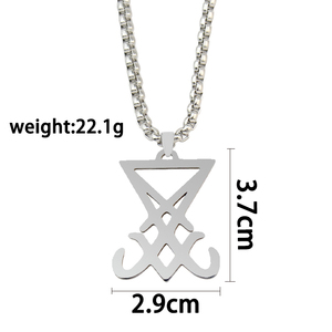 สร้อยคอแฟชั่นคลาสสิก ลายปีศาจ สร้อยคอสัญลักษณ์ตราประทับของชอรอนซอน จี้รูปดาวห้าแฉกของซาตาน เครื่องประดับของขวัญ - Product Image 6