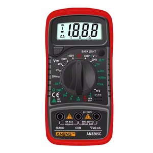 Multimètre numérique portable AN8205C avec écran LCD rétroéclairé, testeur d'ampèremètre et d'ohmmètre - Product Image 1