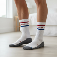 Calcetines Deportivos Multideporte para Hombre, Diseño Personalizado con Logotipo OEM, Transpirables, de Algodón Suave, con Amortiguación Completa, para Gimnasio
