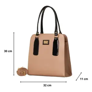 Bolso Tote de Cuero para Mujer Fana Cruz M3869, Color Oro Rosa, Dos Asas, Cierre Abierto, Forro de Paja, Bolso Casual - Product Image 1