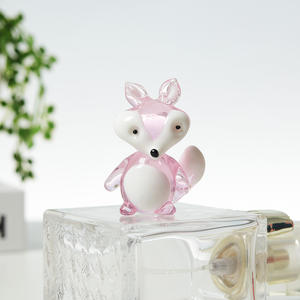 Juego de 2 piezas de figuras ecológicas de cristal pulido con forma de bola de zorro, decoración del hogar, estatuas de animales coleccionables, decoración de oficina - Product Image 6