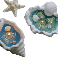 Handgemachte Muschel form Gips glas Soja Wachs Ornament Conch Jelly Duft kerze für Hochzeiten & Geburtstage Blumen atmosphäre Geschenk