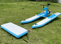 Équipement de jeux aquatiques, ponton gonflable portable, vélo aquatique à pédales avec tapis