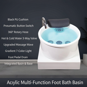 Bañera para Pies con Burbujas, Hidromasaje, Agua Fría y Caliente Ajustable y Luz LED para el Cuidado de los Pies en Casa y Salón - Product Image 3