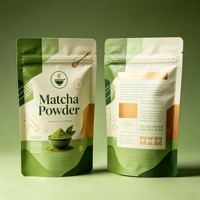 Sachet Doypack Personnalisé pour Poudre de Matcha, Finition Mate, Réutilisable, pour Emballage de Thé, Commandes Flexibles, Livraison Rapide