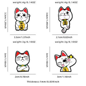 Spilla in Lega di Zinco Smaltata con Stampa UV a Tema Gatto Portafortuna, Accessorio Creativo per la Fortuna, Regalo per Ordini all'Ingrosso - Product Image 2