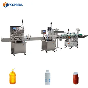 Automatic Honey Jam Chili Sauce Tomato Paste Bottle Filling Capping Machines Line With lid Feeder Vibratory Bowl Sorter